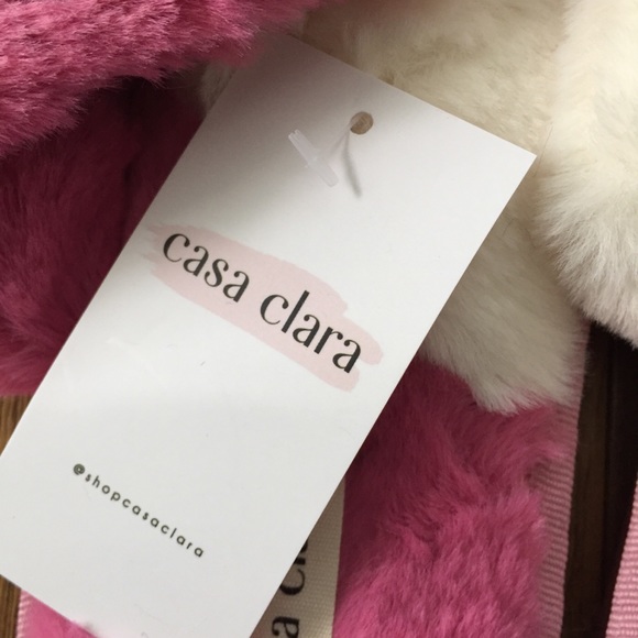 New Casa Clara fuzzy pink sandal house  slippers shoes - Picture 6 of 9